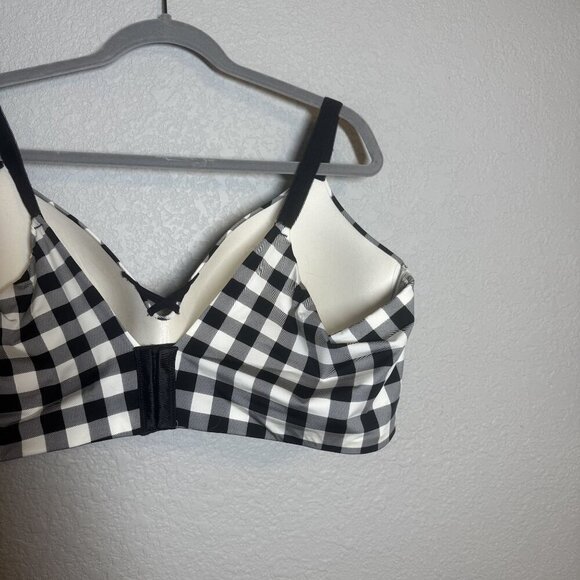 Torrid Curve Black & White Checkered Wireless Lightly Lined Bra 48D Adjustable S - Picture 4 of 6